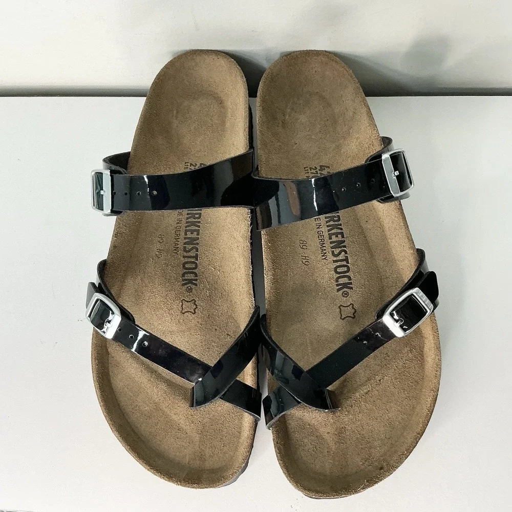 Birkenstock Mayari Black Patent Sz 42 Narrow Fit Leather New With Box - Picture 3 of 8